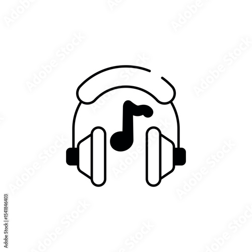 Handsfree Music icon design with white background stock illustration