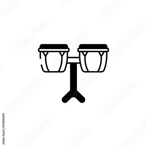 Bongo Drum icon design with white background stock illustration
