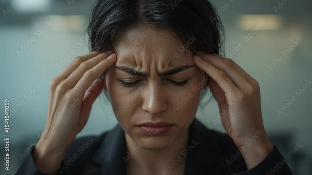 Female Professional Experiencing Headache in Office Setting
Female Professional Experiencing Headache in Office Setting