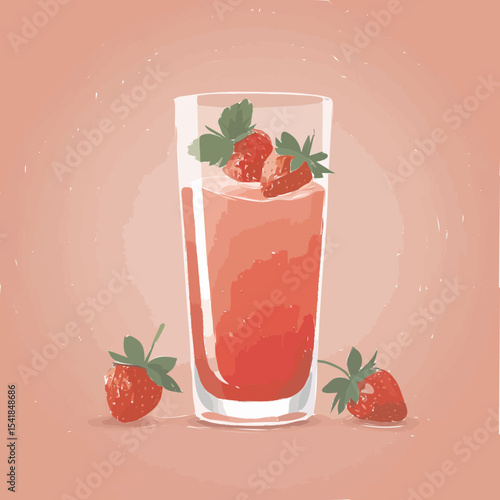 strawberry smoothie in glass