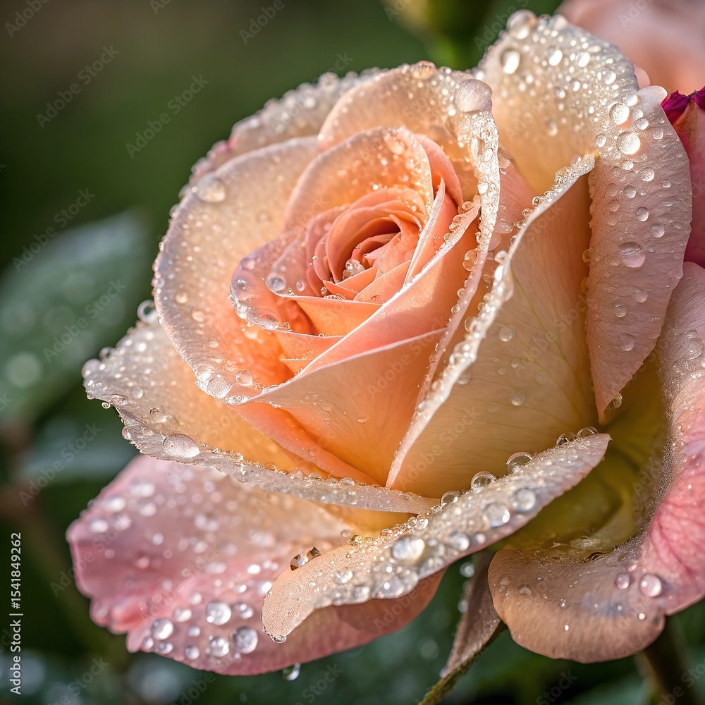 Fototapeta premium rose with water drops