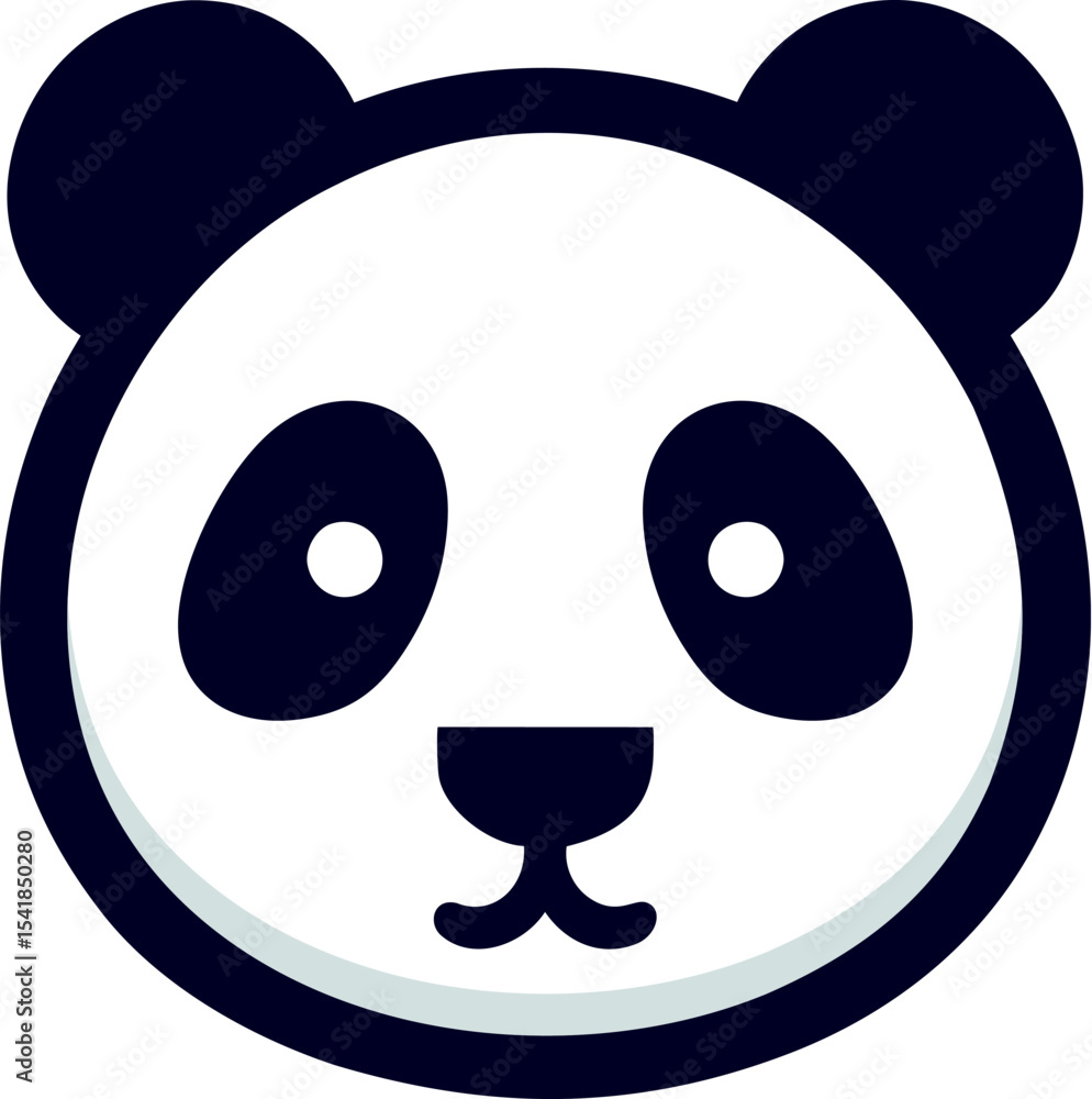 Fototapeta premium Cute Panda Face Vector Illustration Cartoon Animal Head Logo