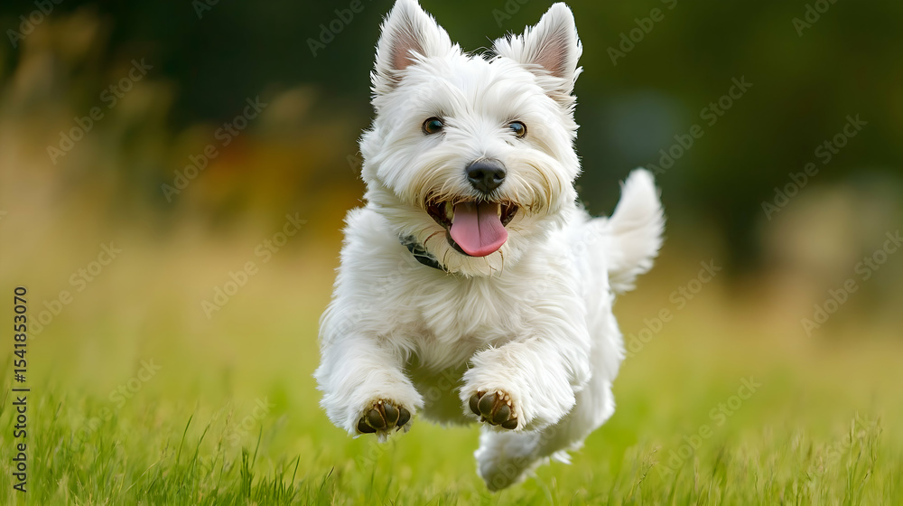 Puppy Leaping in Green Field Puppy Leaping in Green Field