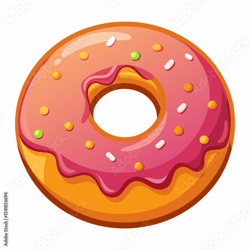 Glazed Donut Vector | Generative AI and Linocut Silhouette Design