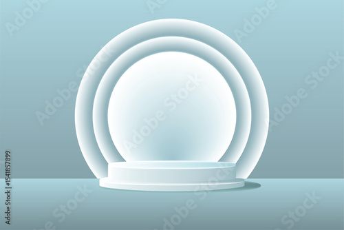 Vector illustration of a minimal cylindrical podium or pedestal used for product display, exhibition mockups, or presentation visuals.