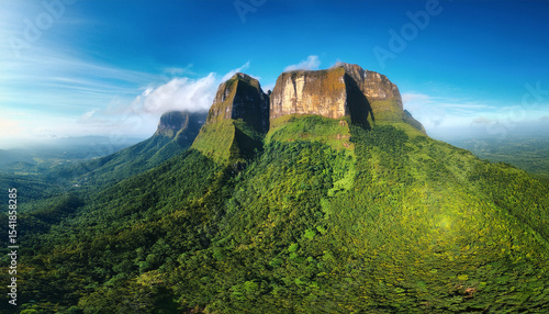 aerial view of majestic mountain in serene african landscape with lush vegetation and cliffs montagnes ivory coast