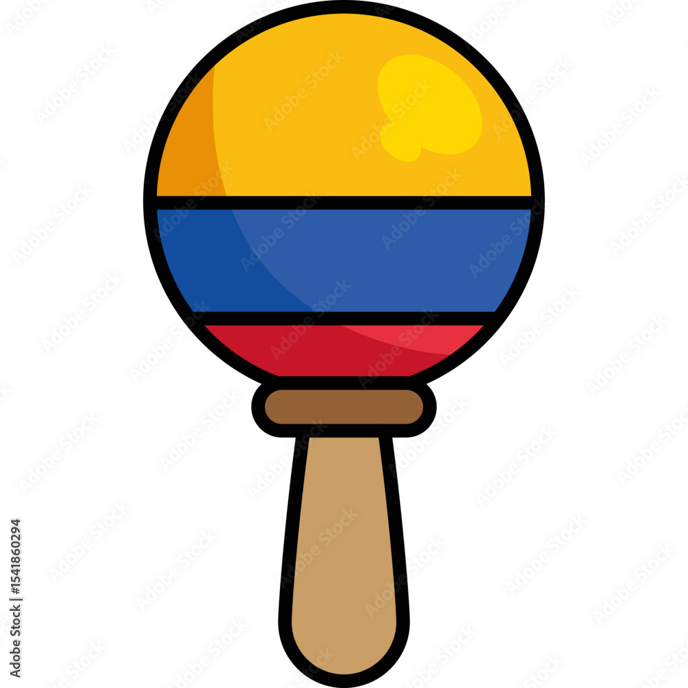 Fototapeta premium Colorful Colombian Maracas with National Flag Design