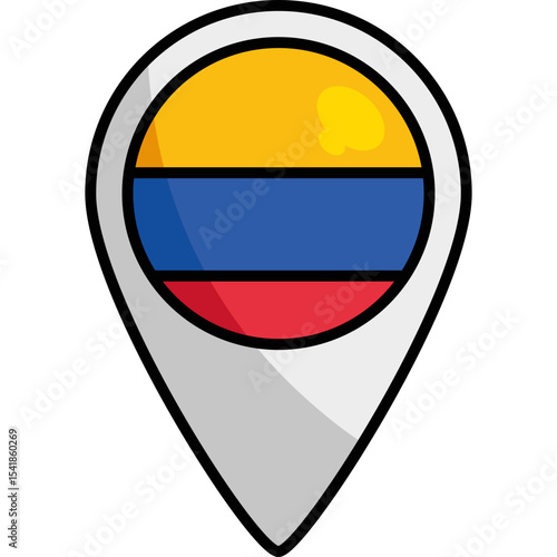 Free Download Colorful Colombia Flag Pin Vector Illustration - GFXLoad