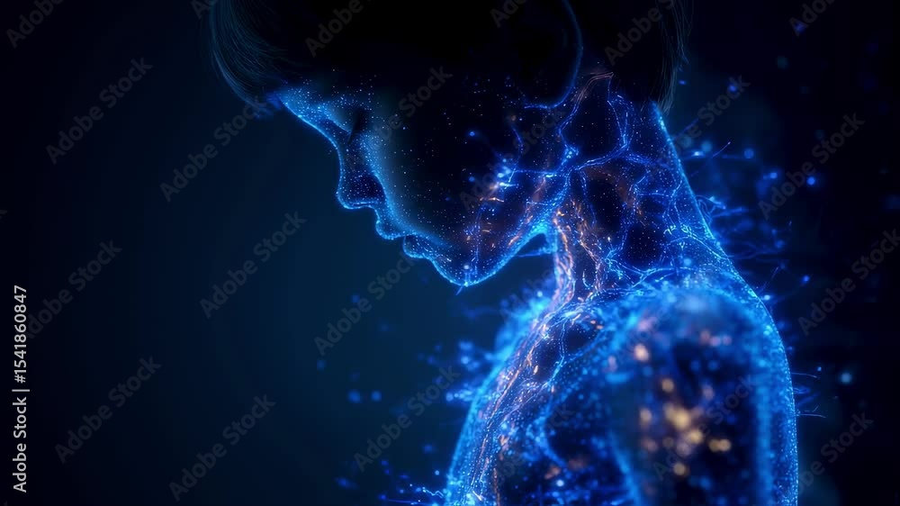Medical visualization shows child's immune system activating and glowing with fever, highlighting the complex network of lymph nodes and immune responses Medical visualization shows child's immune system activating and glowing with fever, highlighting the complex network of lymph nodes and immune responses