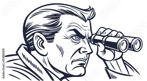 Angry Eyes Vector – Engraving Style Intense Expression Illustration