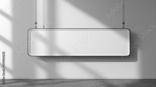 Empty rectangular sign hanging on a wall