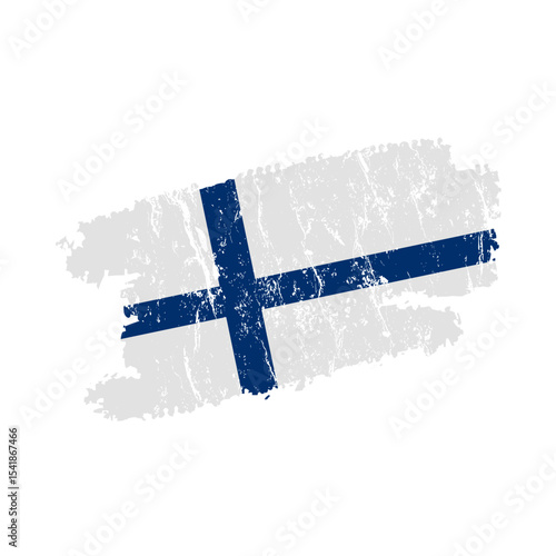 Finland flag with grunge effect – vintage Finnish flag vector illustration