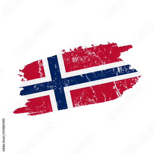 Norway flag with grunge effect – vintage Norwegian flag vector illustration