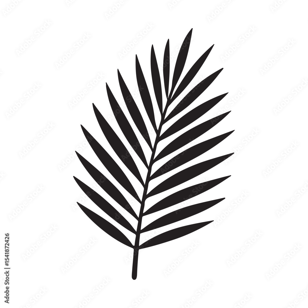 Palm leaf silhouette icon vector illustration on white background. Palm leaf symbol design. Palm leaf silhouette icon vector illustration on white background. Palm leaf symbol design.