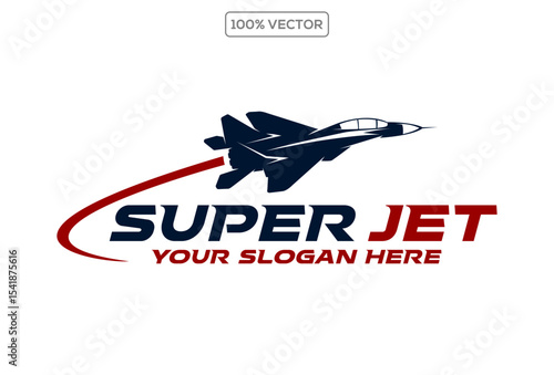 logo fighter jet military aircraft vector design stock template