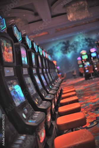 Row of casino slot machines