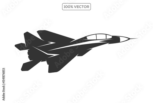 Fighter jet logo design. Fighters and bombers. War plane. Military aircrafts silhouette