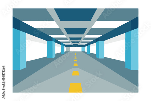 Abstract Perspective Architectural Design of an Underground Passageway