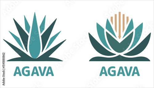 Agave Plant Logo Vector for Tequila or Organic Branding


