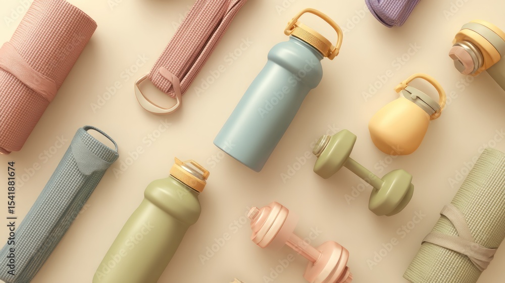 Naklejka premium Colorful fitness accessories (2)