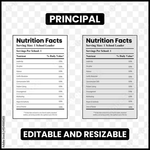 Principal Nutrition Facts
school principal label  
funny principal design  
principal appreciation gift  
education leader nutrition facts  
school staff humor  
principal personality traits  
daily 

