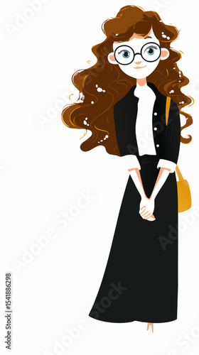 Whimsical Autumn Girl with Flowing Hair