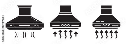 Kitchen Range Hood Extractor Fan Silhouette Icons