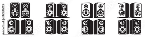  Stereo Speaker System Vector Icon Set