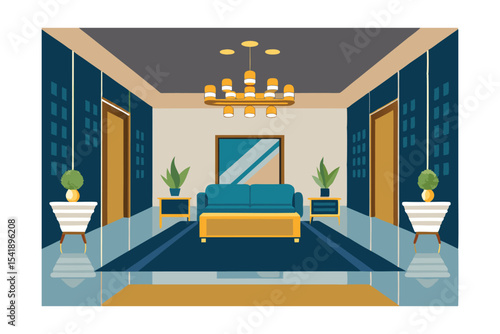 Elegant Teal and Gold Living Room Interior Design A Luxurious Space
