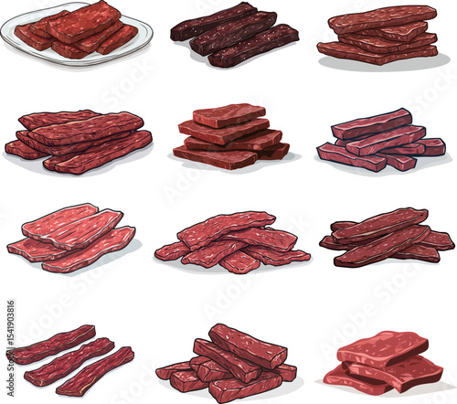 Cartoon beef jerky illustration material
