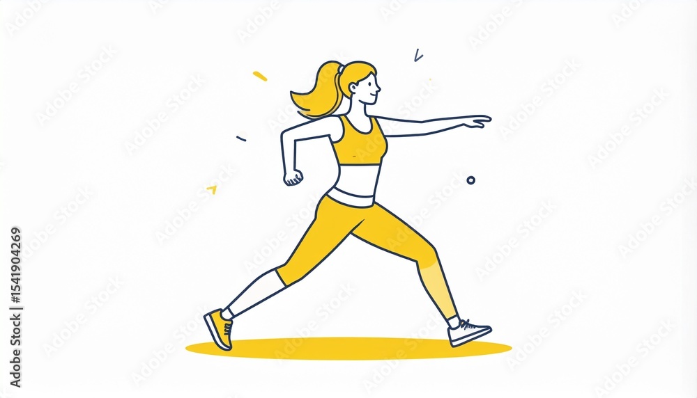Fototapeta premium girl on a treadmill
