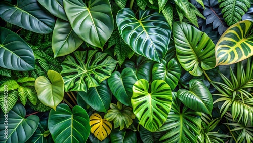 Wallpaper Mural Philodendron and Tropical Foliage from Above Torontodigital.ca