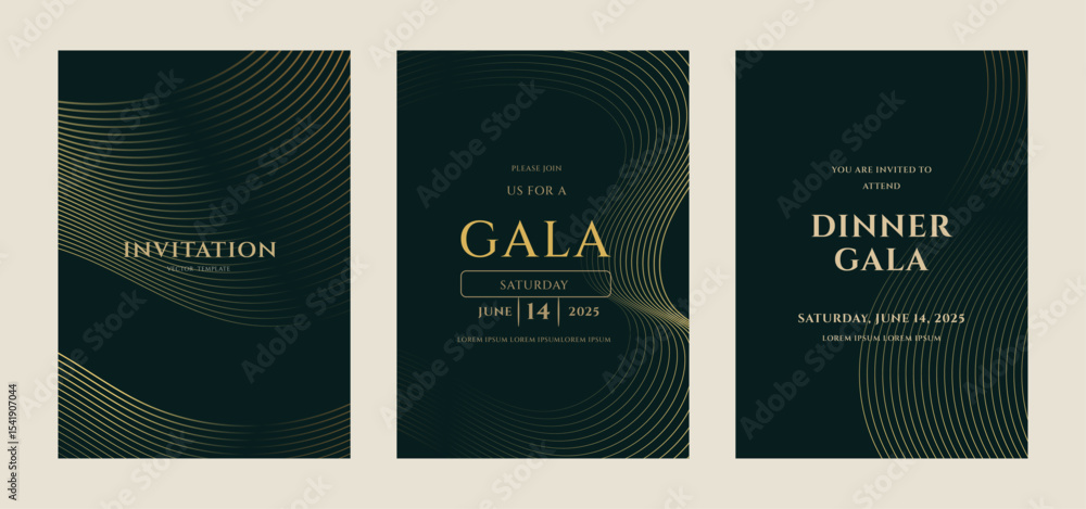 custom made wallpaper toronto digitalElegant Dinner Gala Invitation Templates Gold, Dark Green, 2025