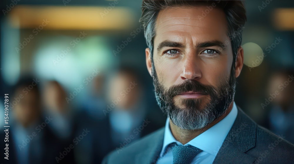 Adult male with a beard, looking composed and confident in a casual or professional setting. Adult male with a beard, looking composed and confident in a casual or professional setting.