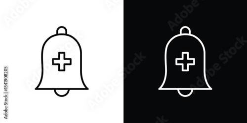 Cowbell circle plus icon. Graphic Design vector icon. Ui Ux Icons