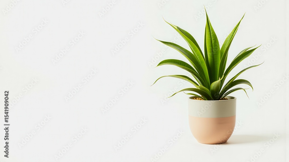 A small green plant is sitting in a white ceramic pot. The pot is white and pink, with a white base and a pink rim. The plant is the main focus of the image, and it is healthy A small green plant is sitting in a white ceramic pot. The pot is white and pink, with a white base and a pink rim. The plant is the main focus of the image, and it is healthy
