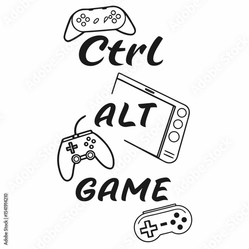 A gaming typography design, Ctrl + Alt + Game