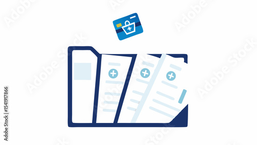 Healthcare Shopping Documents Folder Credit Card Concept Medical Bills Expenses Health Costs Finance Digital Payments