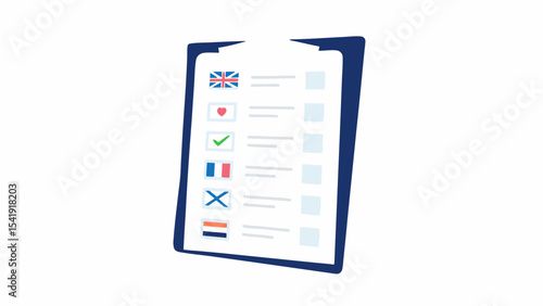Language Learning Checklist Tracking Progress in English French Dutch and More With Icons for Love Success and Failures