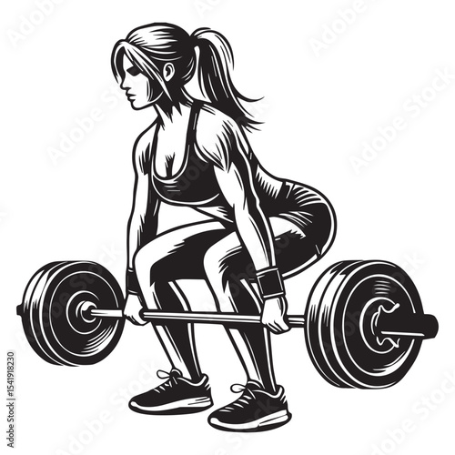 girl Lifting Weights clipart, funny Gym silhouette, exercise work out illustration, bodybuilder design sublimation
