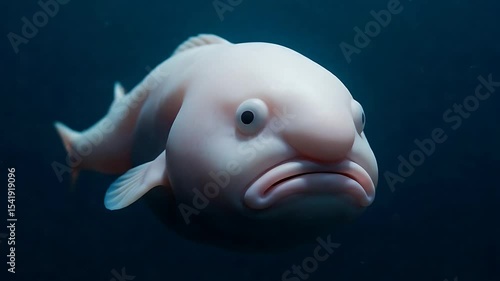 Underwater blobfish colony featuring rare deep-sea creatures swimming in a dark ocean