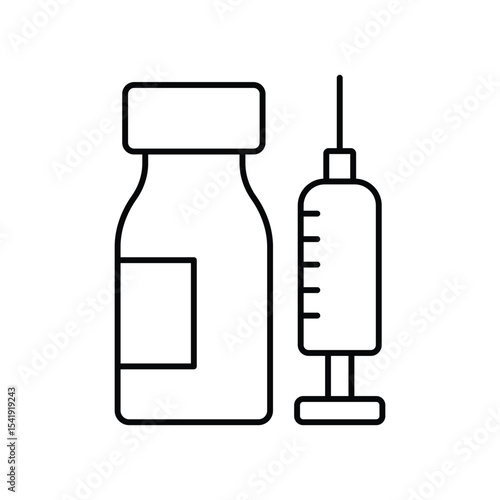 Vaccination thinline icon , vector, pixel perfect, illustrator file 
