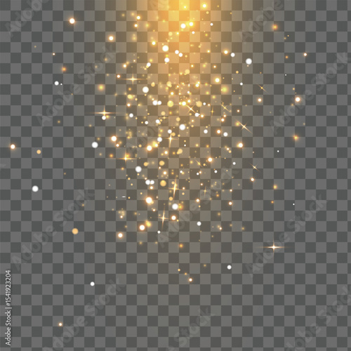 Festive starry backdrop with majestic glitter, light effects. Magical and glamorous design is perfect for holidays, celebrations and New Year themes