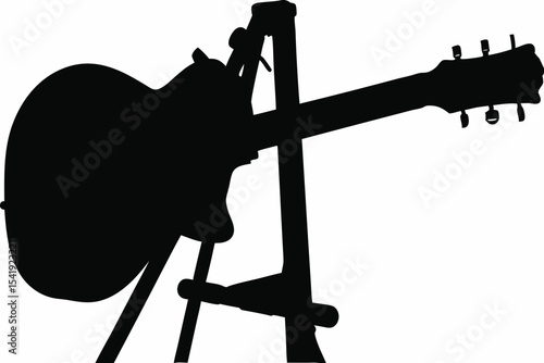 Guitar on Stand Silhouette