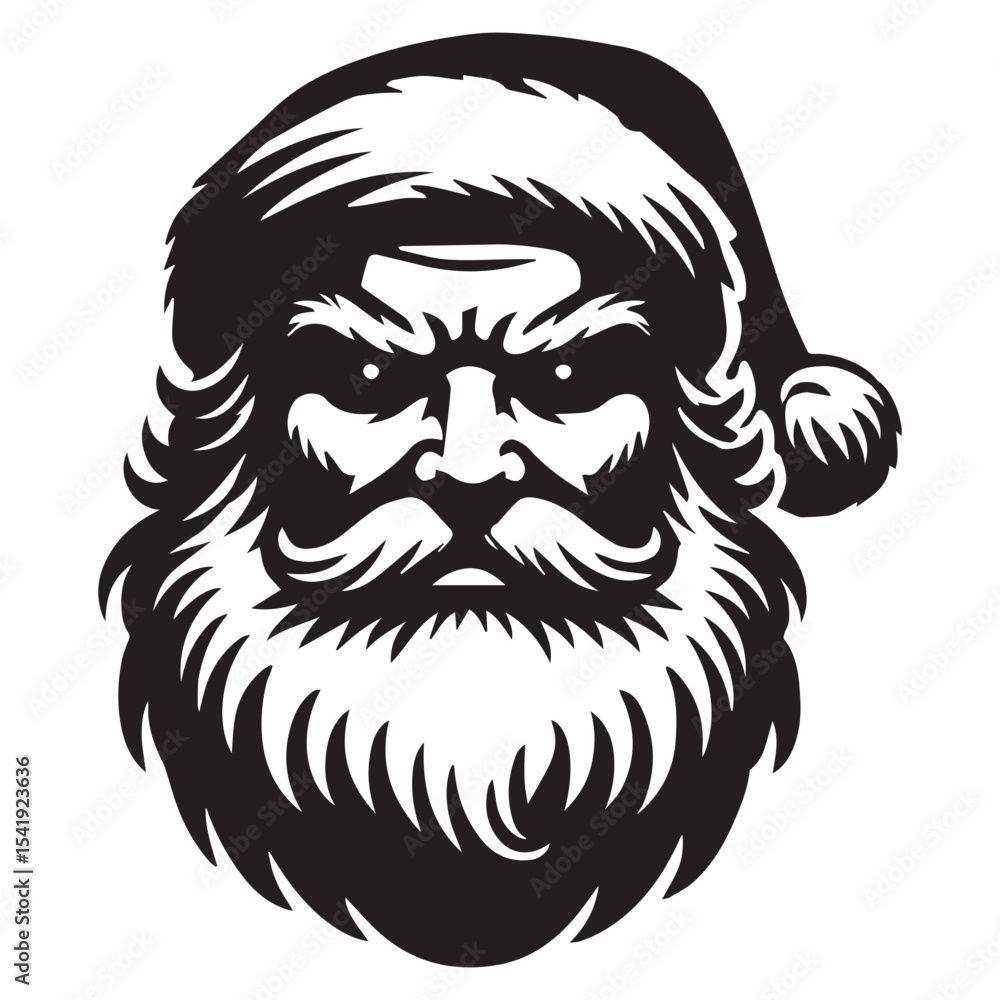 Fototapeta premium Festive Santa Mustache Clipart for Winter Holiday Projects