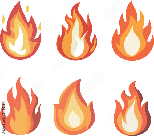 Cartoon flame illustration material
