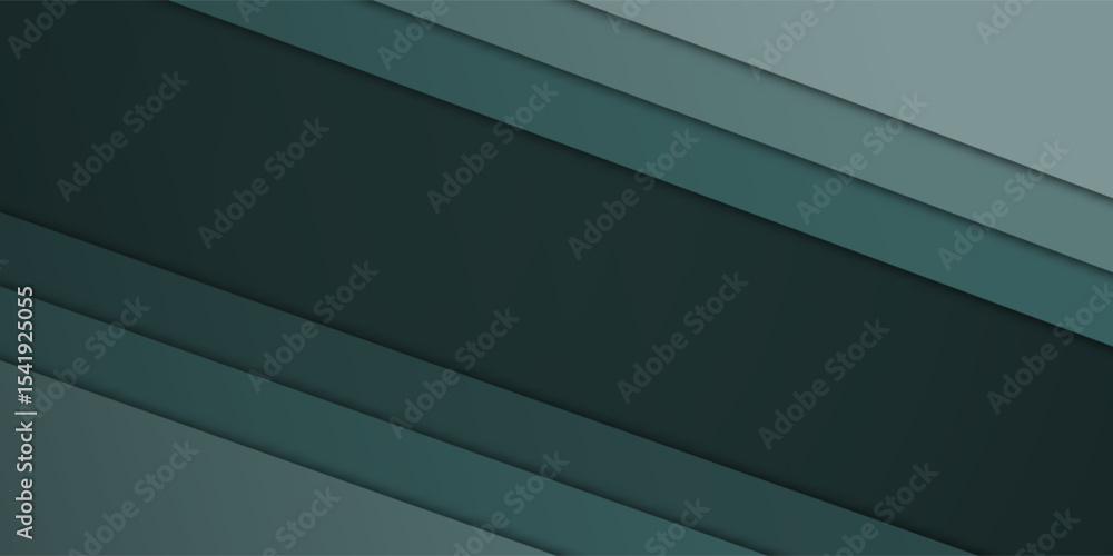 Obraz premium Abstract Dark Green Layered Diagonal Background