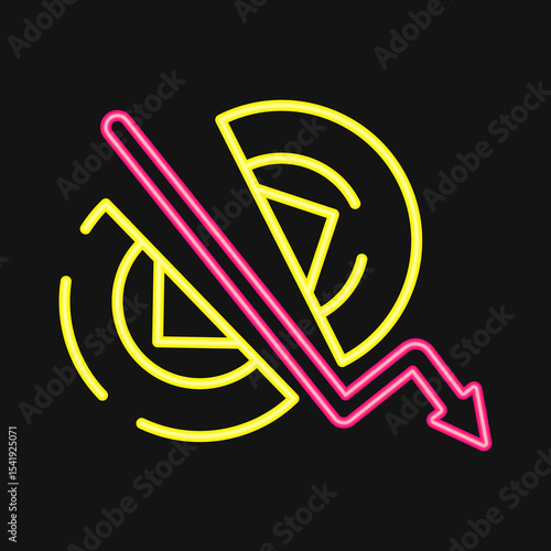 Icon crypto halving. Crypto currency elements. Icon in neon style.