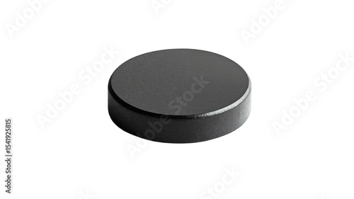 Black round magnet without background, concept of isolate  