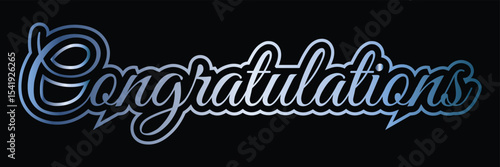 Congratulatory text. Congratulations lettering and congrats calligraphic inscription for celebration posters. Handwritten words vector. Eps 10.